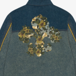 DENIM TEARS Men's Cotton Fleur De-Lis Denim Track Jacket Blue