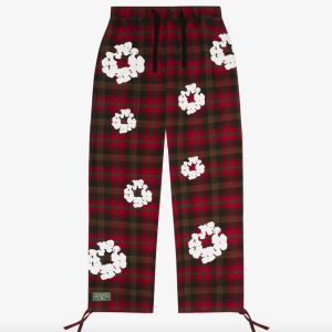 DENIM TEARS Men's Cotton Wreath Pajama Pant Red