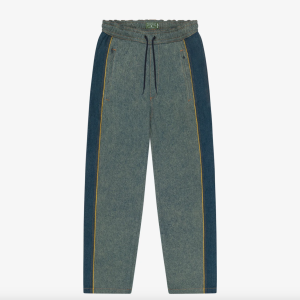 DENIM TEARS Men's Cotton Fleur De-Lis Denim Track Pant Blue